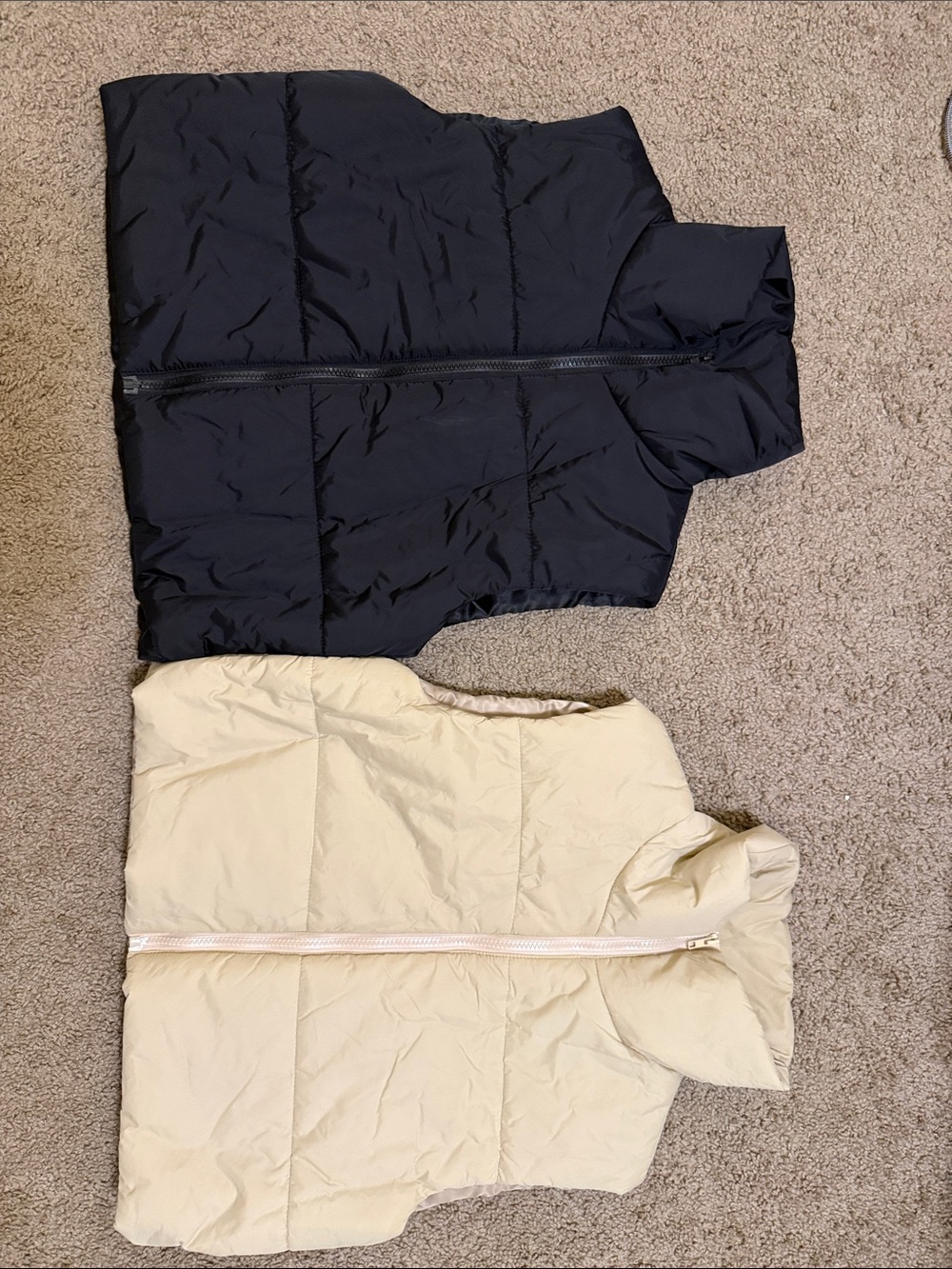 Puffer Vest Duo - Black + Cream